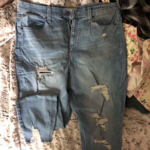 mudd jegging high rise size 17 ripped jeans